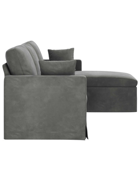 Divano Grigio scuro 198 x 134 x 80 cm Velluto