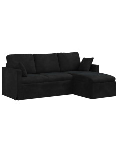 Divano Nero 198 x 134 x 80 cm Velluto 2