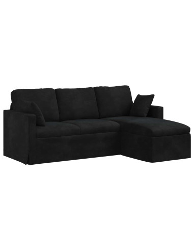 Divano Nero 198 x 134 x 80 cm Velluto