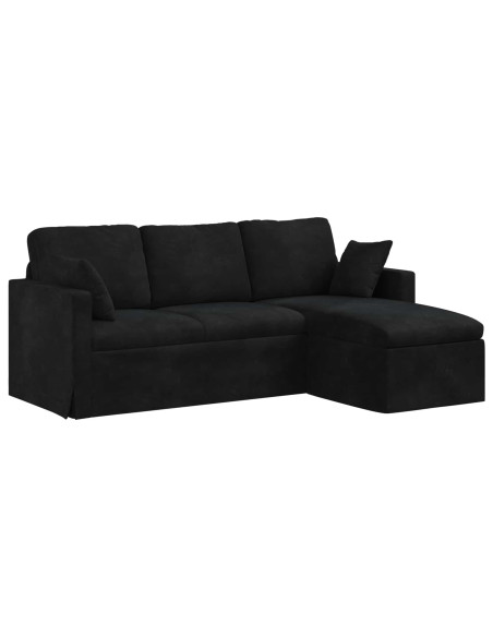 Divano Nero 198 x 134 x 80 cm Velluto