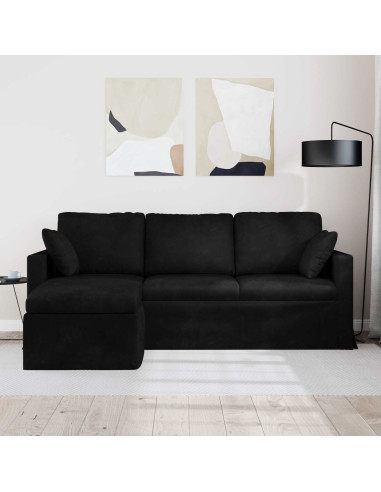 Divano Nero 198 x 134 x 80 cm Velluto