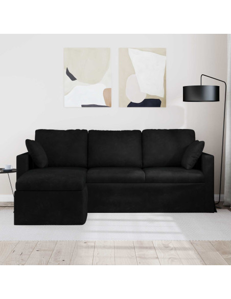 Divano Nero 198 x 134 x 80 cm Velluto