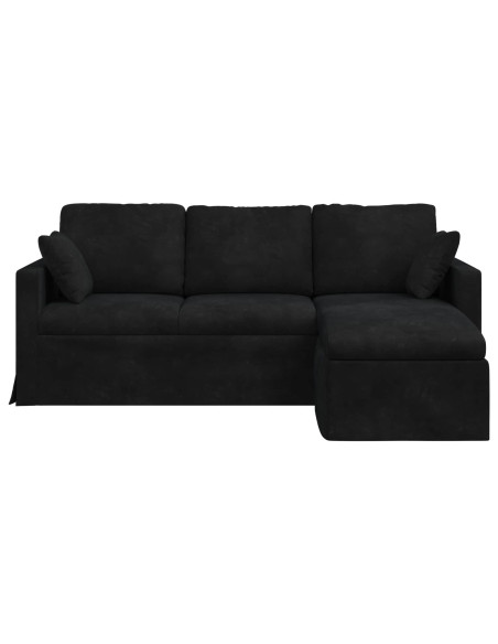 Divano Nero 198 x 134 x 80 cm Velluto