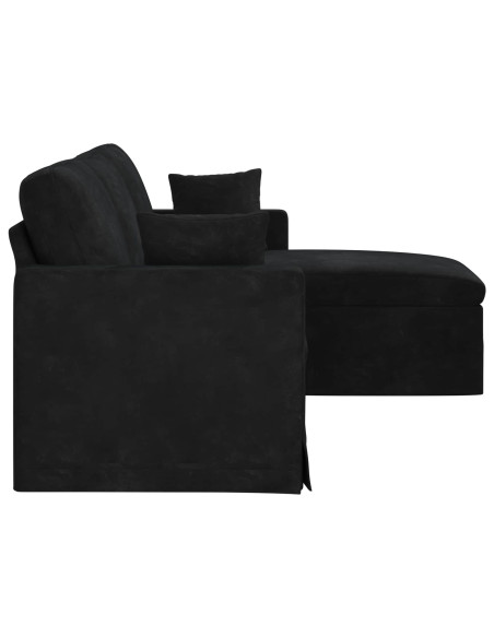 Divano Nero 198 x 134 x 80 cm Velluto