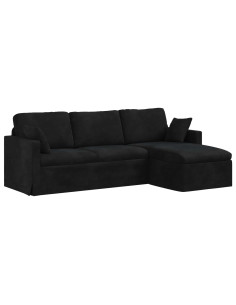 Divano Nero 228 x 134 x 80 cm Velluto 2