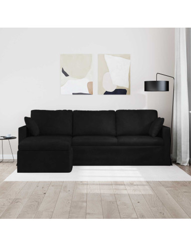 Divano Nero 228 x 134 x 80 cm Velluto
