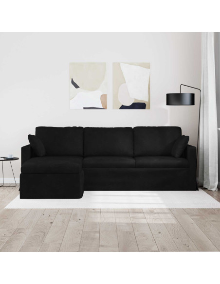 Divano Nero 228 x 134 x 80 cm Velluto