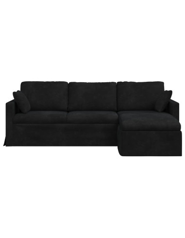 Divano Nero 228 x 134 x 80 cm Velluto