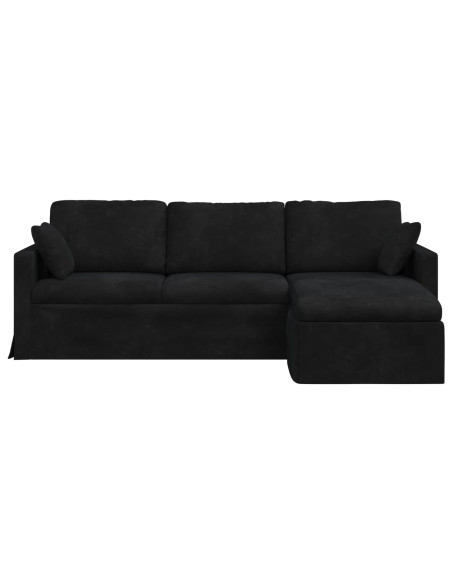 Divano Nero 228 x 134 x 80 cm Velluto