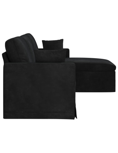 Divano Nero 228 x 134 x 80 cm Velluto