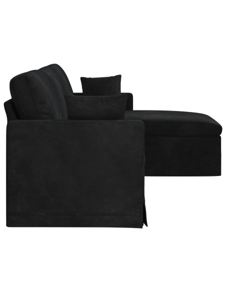 Divano Nero 228 x 134 x 80 cm Velluto