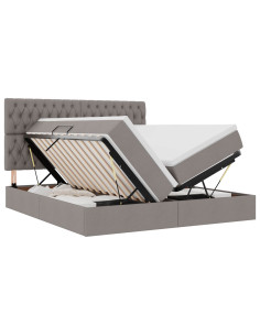 Letto con luci a strisce a LED Talpa 200 x 200 cm Tessuto 2