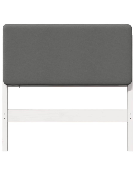 Testiera imbottita Bianco e grigio chiaro 75 cm Pino massello