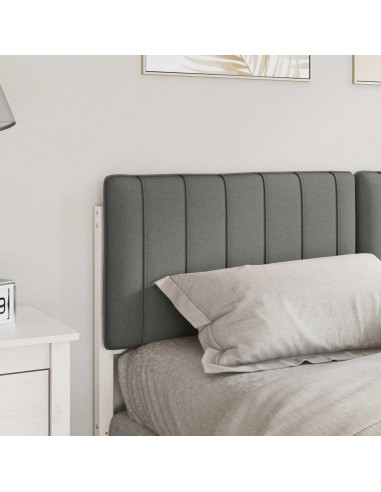 Testiera imbottita Bianco e grigio chiaro 160 cm Pino massello