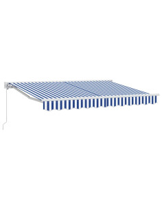 Tenda Retrattile Blu e Bianco 300 x 200 cm Poliestere e Metallo 2