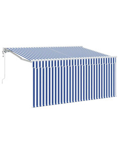 Tenda Retrattile Blu e Bianco 300 x 200 cm 2