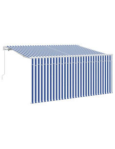 Tenda Retrattile Blu e Bianco 300 x 200 cm 2
