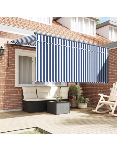 Tenda Retrattile Blu e Bianco 300 x 200 cm