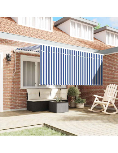 Tenda Retrattile Blu e Bianco 300 x 200 cm