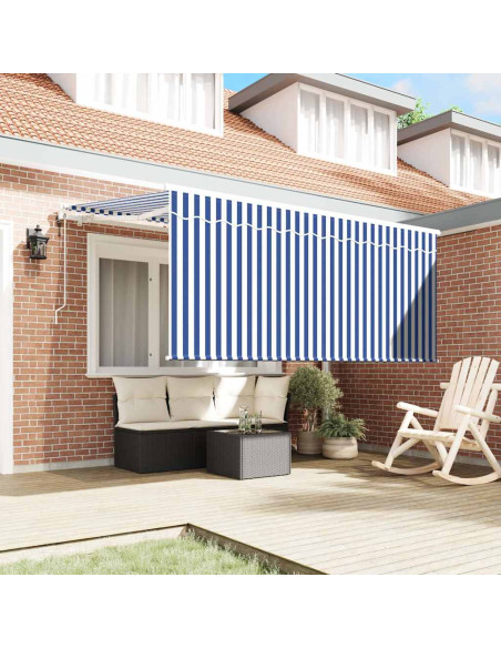 Tenda Retrattile Blu e Bianco 300 x 200 cm