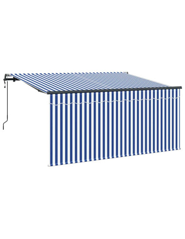 Tenda Retrattile Blu e Bianco 300 x 200 cm