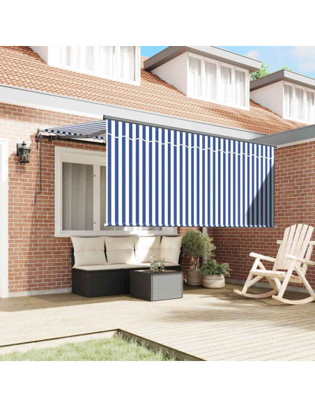Tenda Retrattile Blu e Bianco 300 x 200 cm