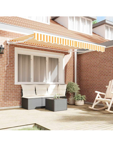 Tenda Retrattile Giallo e Bianco 300 x 200 cm