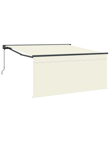 Tenda Retrattile Crema 350 x 250 cm Poliestere e Alluminio