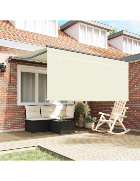 Tenda Retrattile Crema 350 x 250 cm Poliestere e Alluminio