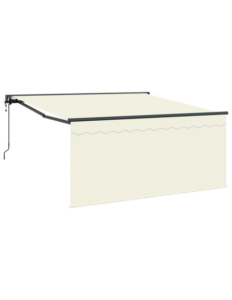 Tenda Retrattile Crema 350 x 250 cm Poliestere e Alluminio