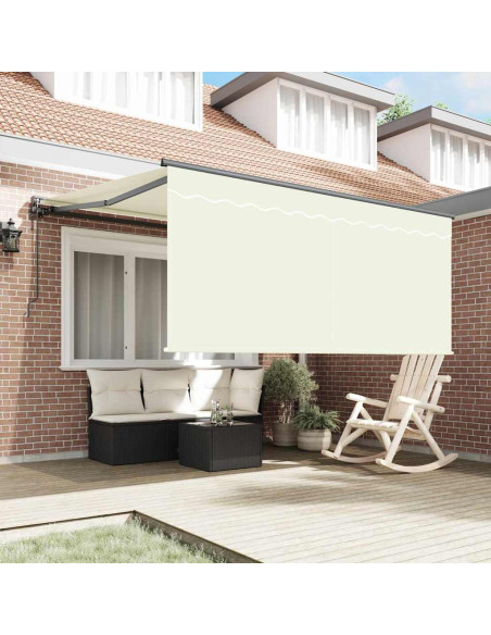 Tenda Retrattile Crema 350 x 250 cm Poliestere e Alluminio