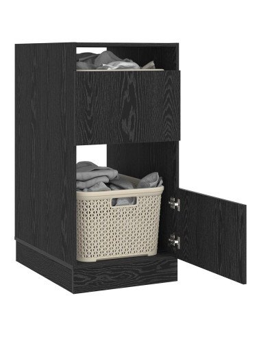 Mobile da lavanderia con porta Rovere Nero 50 x 68 x 102 cm