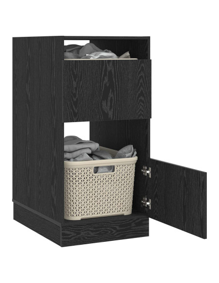 Mobile da lavanderia con porta Rovere Nero 50 x 68 x 102 cm