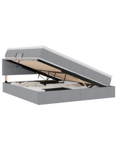 Letto con contenitore e materasso Grigio chiaro 160 x 200 cm 2