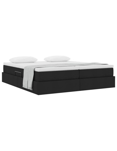 Letto con contenitore e materasso Nero 180 x 200 cm Poliestere