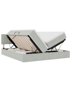 Letto con Contenitore con materasso Grigio chiaro 100 x 200 cm 2