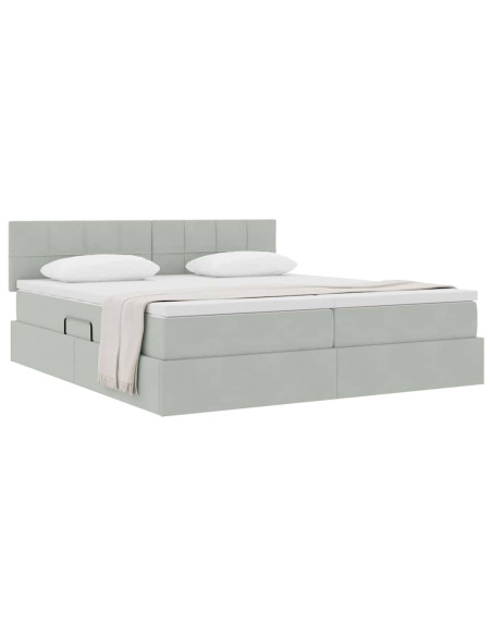 Letto con Contenitore con materasso Grigio chiaro 100 x 200 cm