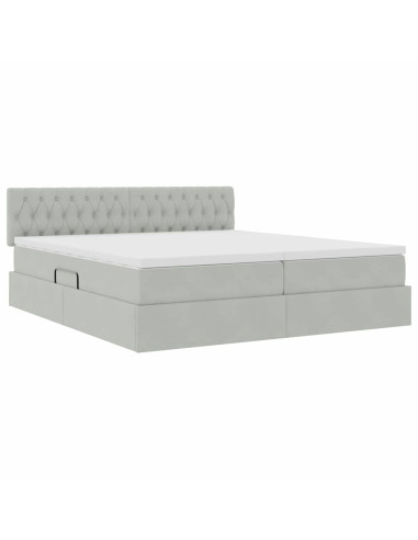 Letto con Contenitore con materasso Grigio chiaro 100 x 200 cm