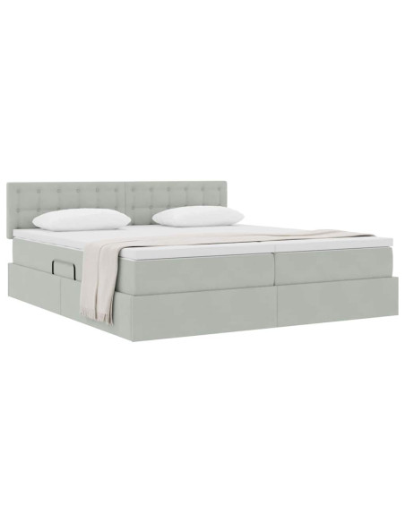 Letto con Contenitore con materasso Grigio chiaro 100 x 200 cm