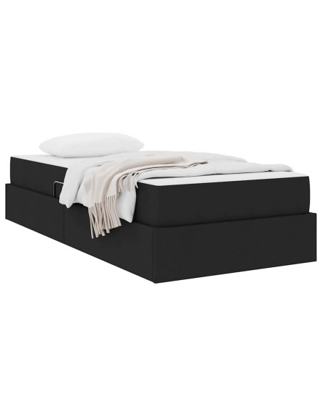 Letto con contenitore e materasso Nero 90 x 200 cm Poliestere