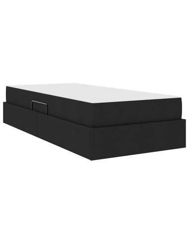 Letto con contenitore e materasso Nero 90 x 200 cm Poliestere