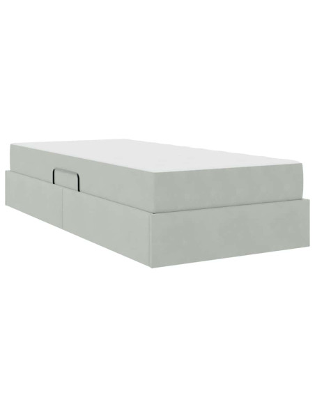 Letto con contenitore e materasso Grigio chiaro 100 x 200 cm