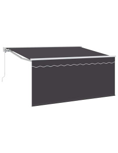 Tenda Retrattile Rigato Antracite 300 x 200 cm Tessuto 2