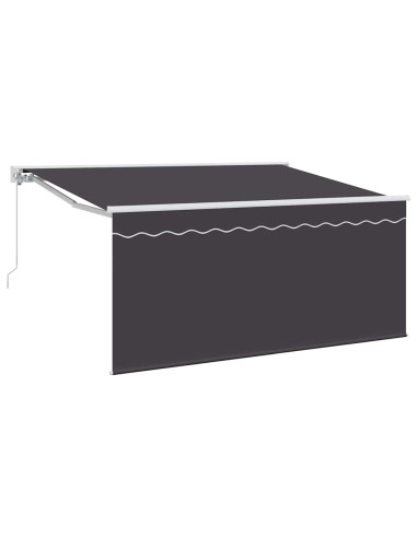 Tenda Retrattile Rigato Antracite 300 x 200 cm Tessuto