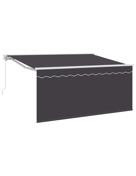 Tenda Retrattile Rigato Antracite 300 x 200 cm Tessuto