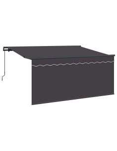 Tenda Retrattile Rigato Antracite 300 x 200 cm Tessuto 2