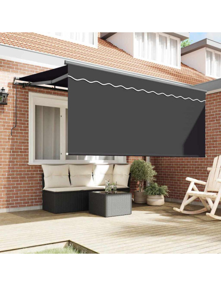 Tenda Retrattile Rigato Antracite 300 x 200 cm Tessuto