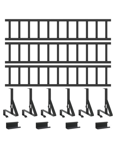 Guardia per neve sul tetto Nero 300 x 29,5 x 34,5 cm Acciaio