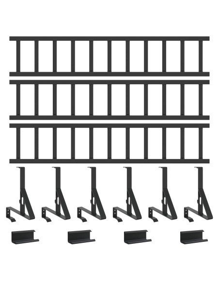 Guardia per neve sul tetto Nero 300 x 29,5 x 34,5 cm Acciaio