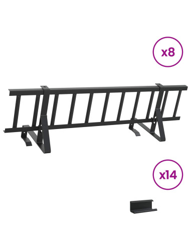 Guardia per neve sul tetto Nero 800 x 29,5 x 34,5 cm Acciaio